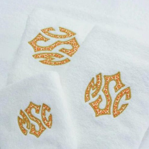 Chain Embroidery Bath Towel Set - Luxury Bath Towels