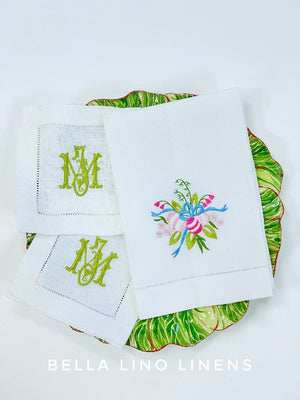 Bella Lino Easter Bouquet Linen Guest Towel