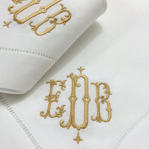Isabella Signature Gold Monogrammed Napkins