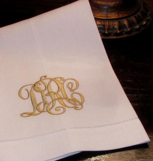 kate monogrammed linen guest towel