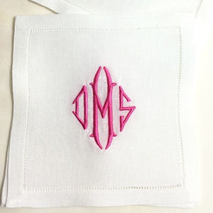 Kyle Monogrammed Festival Linen Cocktail Napkins