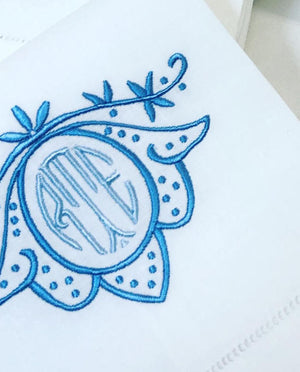 lily monogrammed linen guest towel