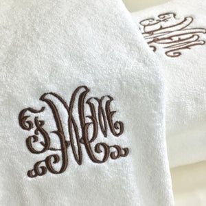 Monaco Luxury Bath Towels with Swiss Embroidered Monogram