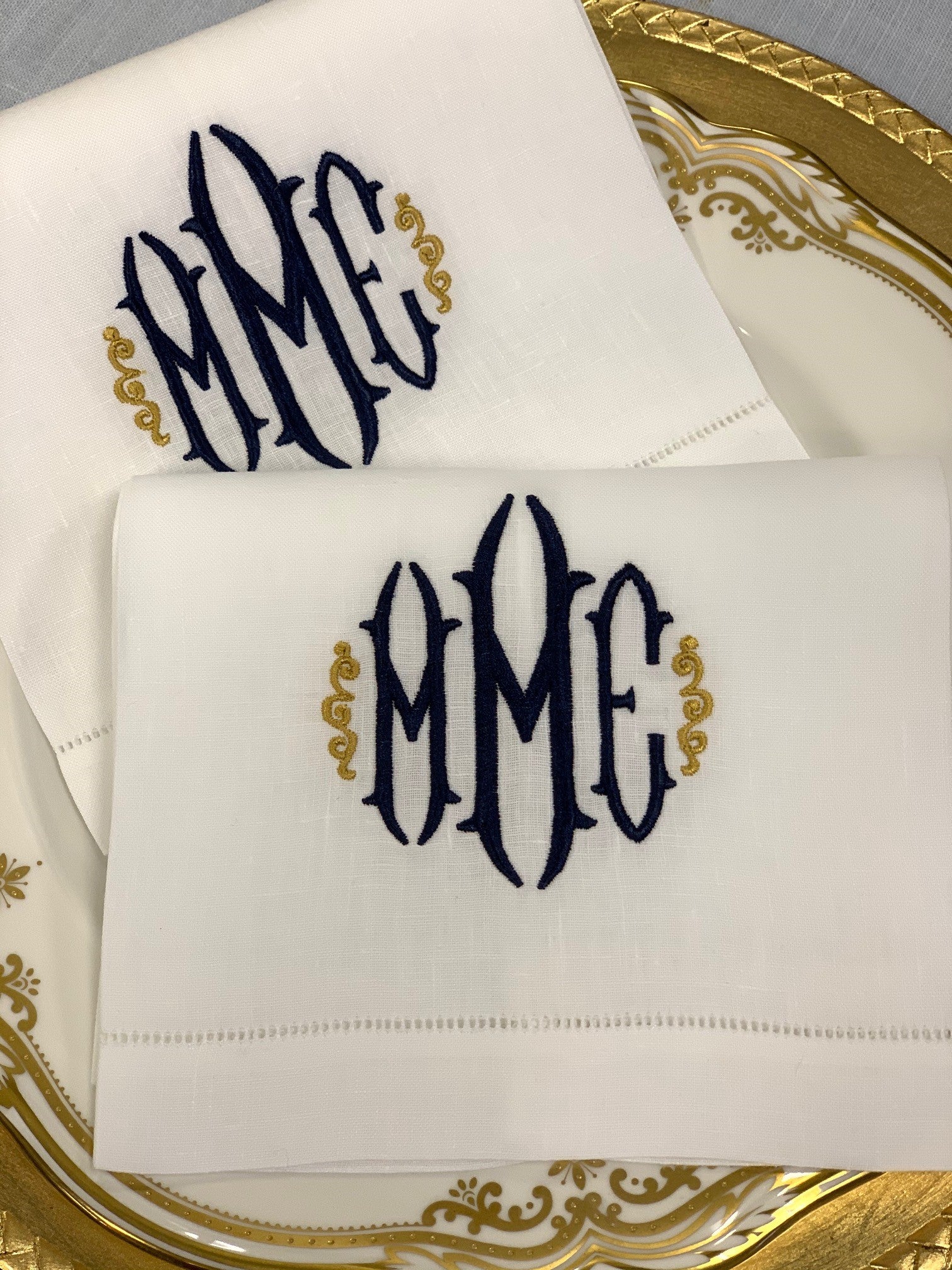 Orleans Festival Monogrammed Linen Napkins-Placemats-Cocktail Napkins