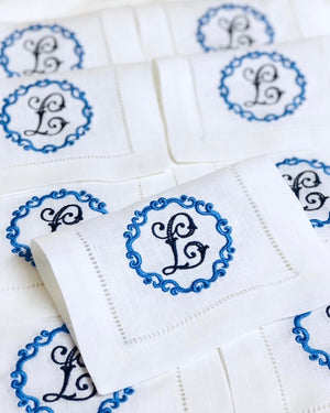 Pascal Signature Monogrammed Hemstitched Table Linens