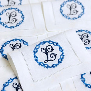 6x9-Pascal Signature Monogrammed Hemstitched Table Linens