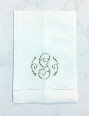 Robin Monogrammed Linen Guest Towels