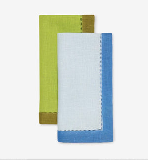 Roma Apple-Avocado and Sky-Ocean Linen Napkins and Placemats