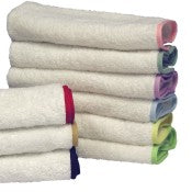 Applique Monogrammed Bath Towels with Color Edge Trim