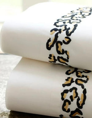 Leopard Bed Linens-Sheets-Duvet Covers-Shams-Custom Embroidered Bedding