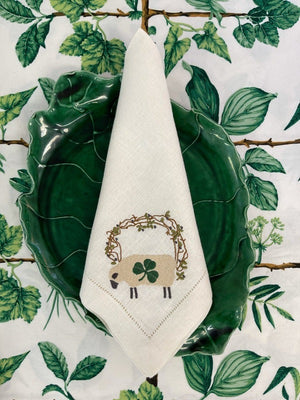 Sheepy Shamrock Linen Napkin Set