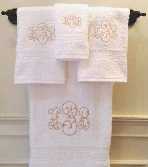 Monogrammed Set Bath Towels, Monogrammed Bath Sheet EXTRA Large