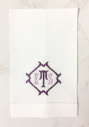 winslow monogrammed linen guest towels